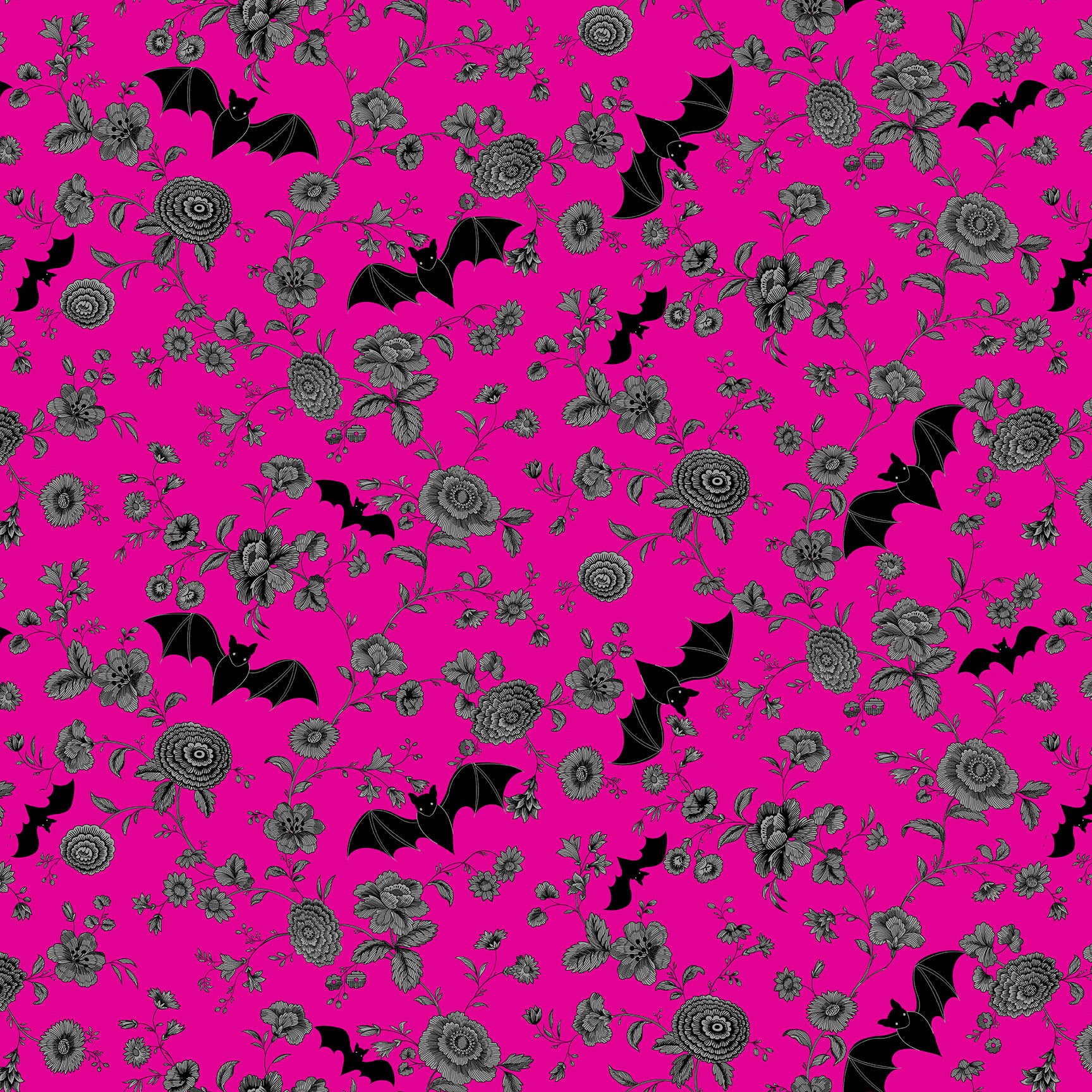 Libs Elliott Andover Fabrics Phantasm Night Garden A-1517-E Scream