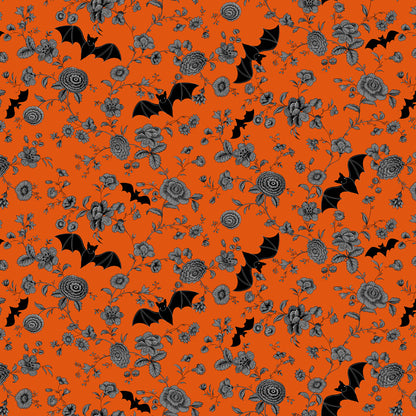 Libs Elliott Andover Fabrics Phantasm Night Garden A-1517-O Flame