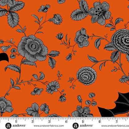 Libs Elliott Andover Fabrics Phantasm Night Garden A-1517-O Flame