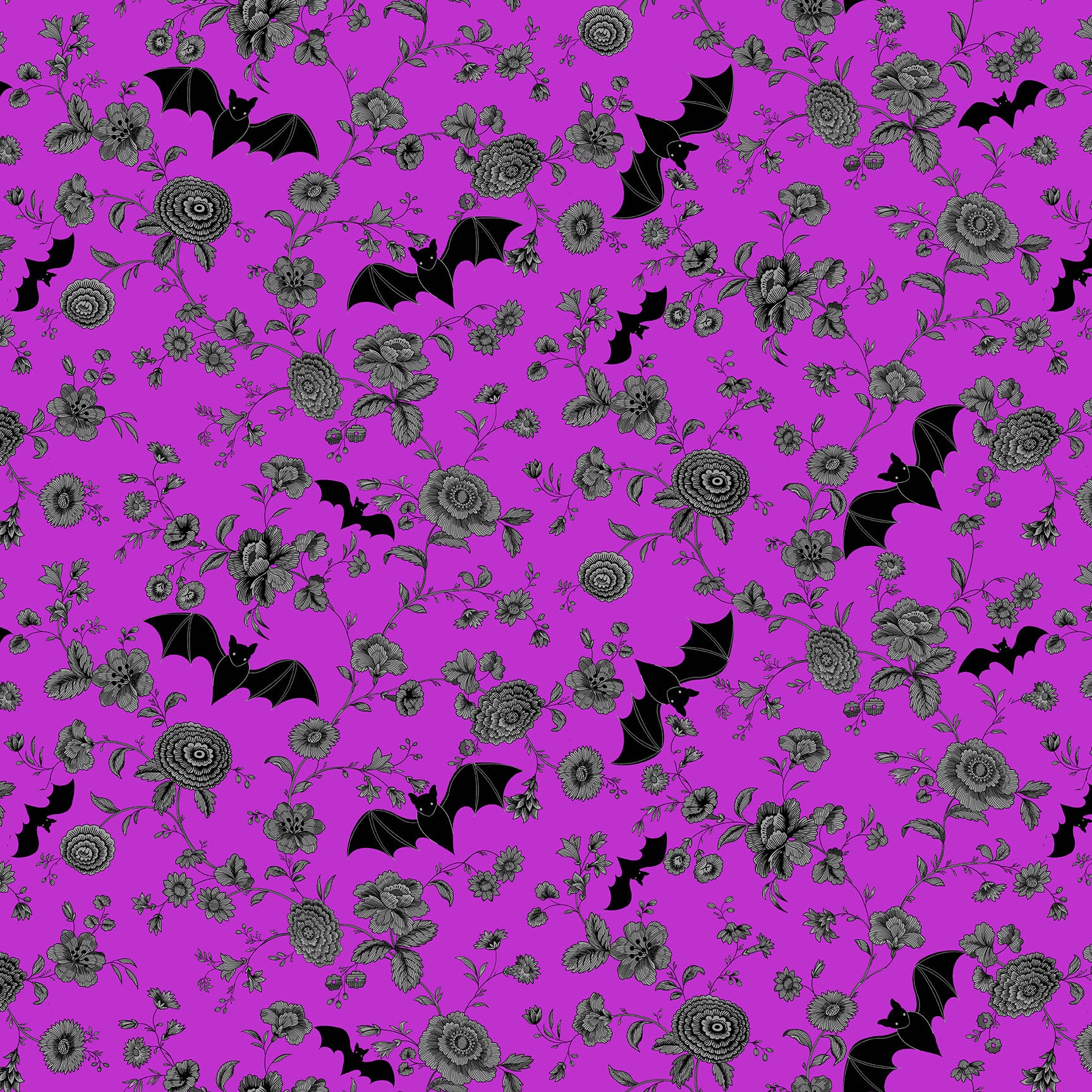 Libs Elliott Andover Fabrics Phantasm Night Garden A-1517-P Elixir