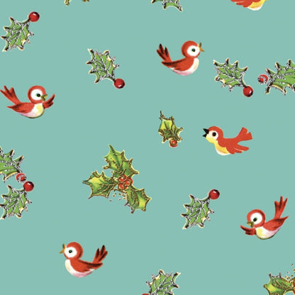 Lindsay Wilkes Riley Blake Designs Jingle Bells Holly BIrds C14835-COTTAGE
