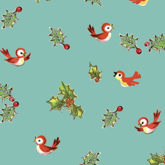 Lindsay Wilkes Riley Blake Designs Jingle Bells Holly BIrds C14835-COTTAGE