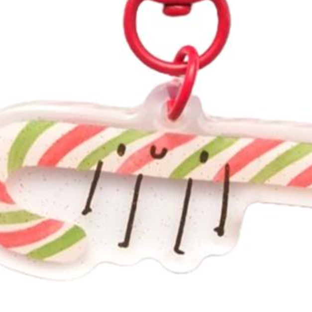 Lizzy House Moda Fabrics Candy Cane Zipper Charm Pull
