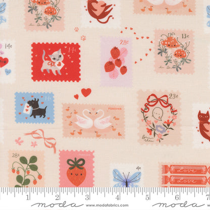 Lizzy House Moda Fabrics Funny Valentine Stamps 37143 12 Champagne
