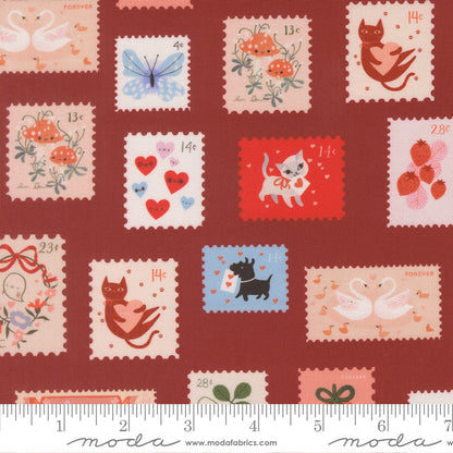 Lizzy House Moda Fabrics Funny Valentine Stamps 37143 17 Rose