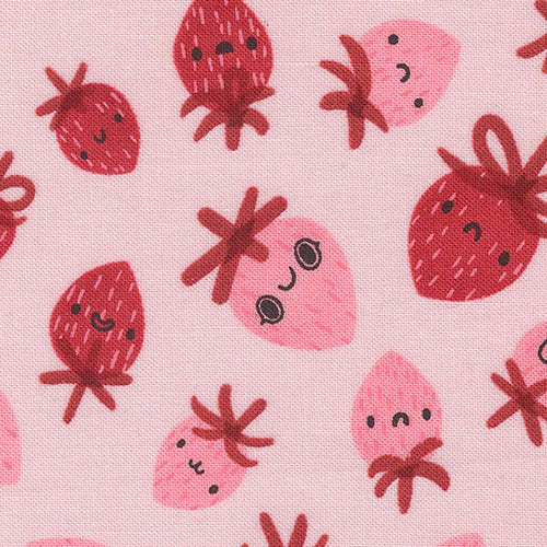 Lizzy House Moda Fabrics Funny Valentine Strawberries 37142 17 Blush