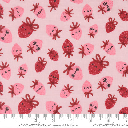Lizzy House Moda Fabrics Funny Valentine Strawberries 37142 17 Blush