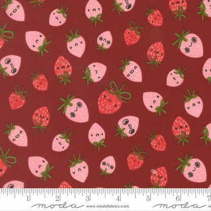 Lizzy House Moda Fabrics Funny Valentine Strawberries 37142 18 Rose