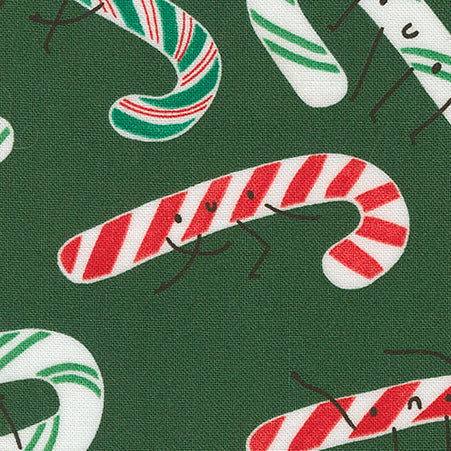 Lizzy House Moda Fabrics Tiny Christmas Candy Cane 37134 19 Pine