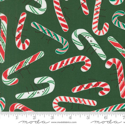 Lizzy House Moda Fabrics Tiny Christmas Candy Cane 37134 19 Pine