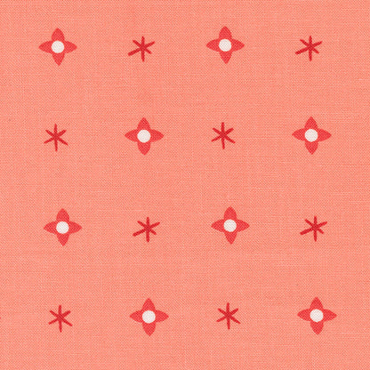 Lizzy House Moda Fabrics Tiny Christmas Stars 37135 14 Carnation