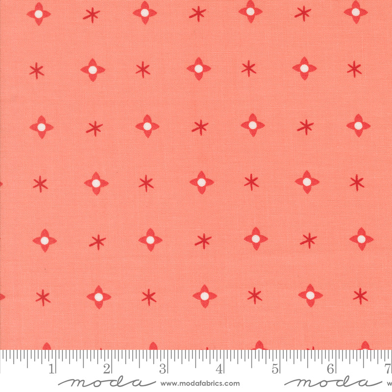 Lizzy House Moda Fabrics Tiny Christmas Stars 37135 14 Carnation