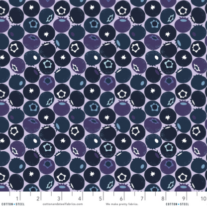 Loes van Oosten Cotton + Steel RJR Fabrics Under the Apple Tree Blueberry LV501-BL3 Blue