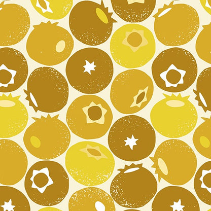 Loes van Oosten Cotton + Steel RJR Fabrics Under the Apple Tree Blueberry LV501-SY2 Summer Yellow
