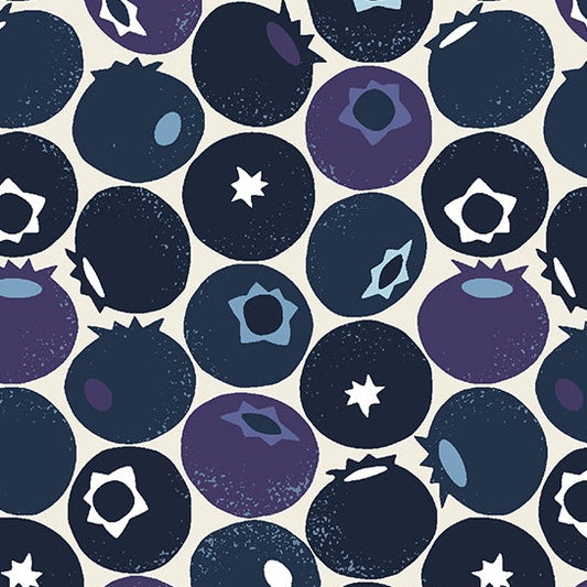 Loes van Oosten Cotton + Steel RJR Fabrics Under the Apple Tree Blueberry LV501-UE4 Blueberry Hill