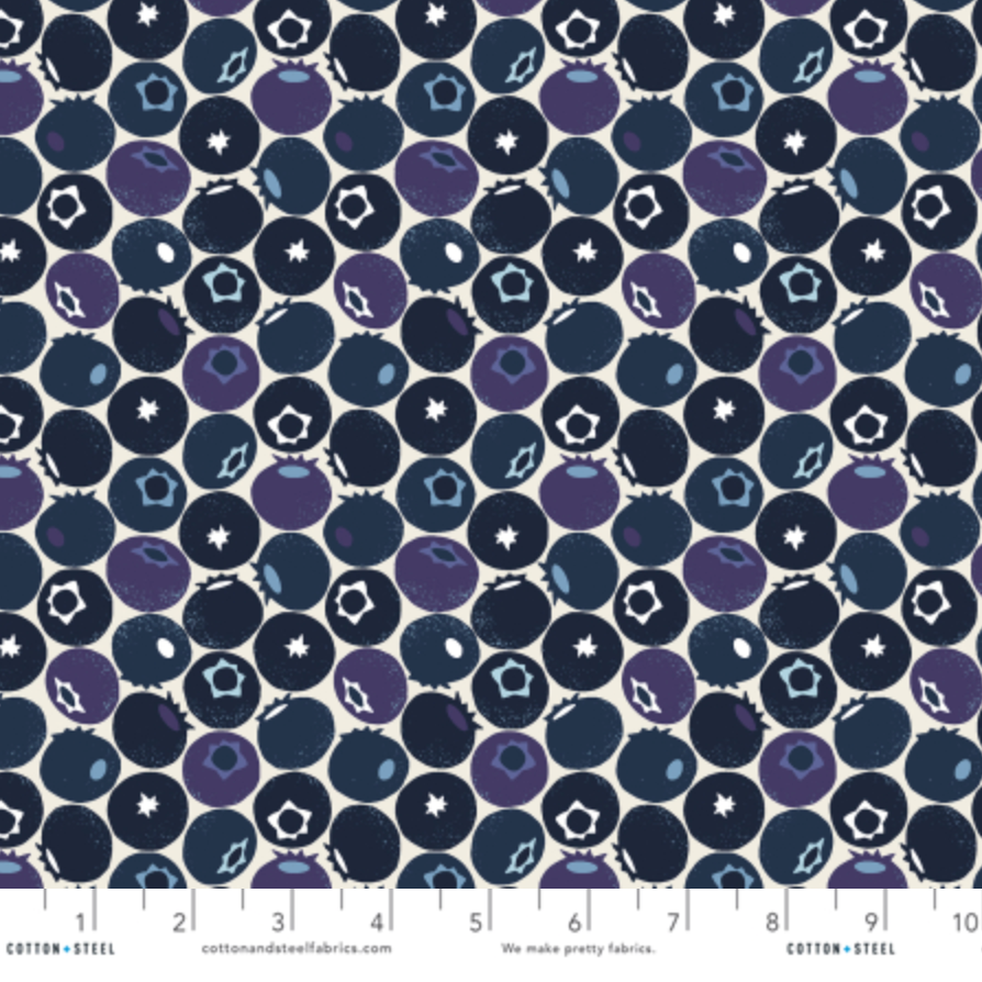 Loes van Oosten Cotton + Steel RJR Fabrics Under the Apple Tree Blueberry LV501-UE4 Blueberry Hill