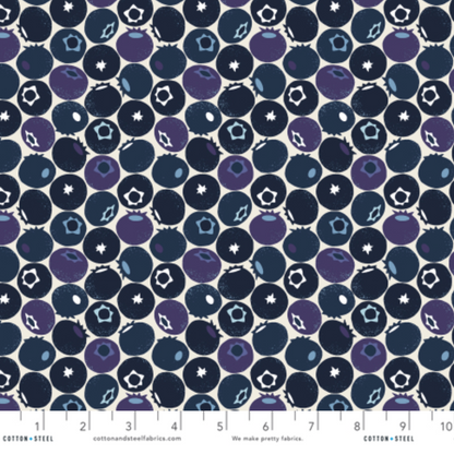 Loes van Oosten Cotton + Steel RJR Fabrics Under the Apple Tree Blueberry LV501-UE4 Blueberry Hill