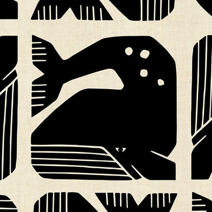 Loes van Oosten RJR Fabrics Cotton and Steel Grumpy Whale LV100-BK2U Black