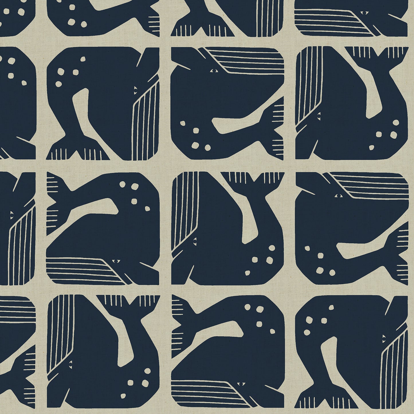 Loes van Oosten RJR Fabrics Cotton and Steel Grumpy Whale LV100-BL8U