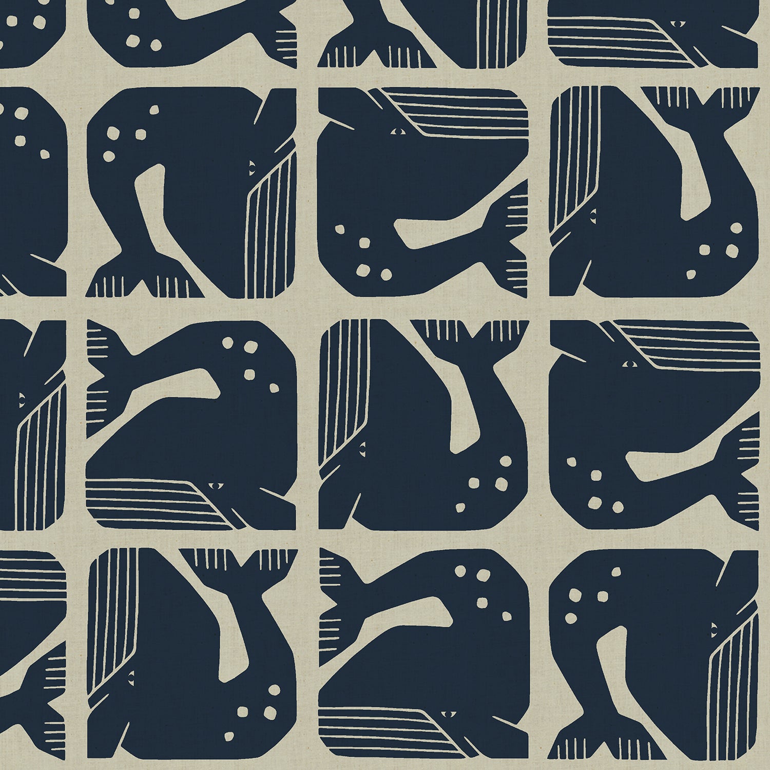 Loes van Oosten RJR Fabrics Cotton and Steel Grumpy Whale LV100-BL8U