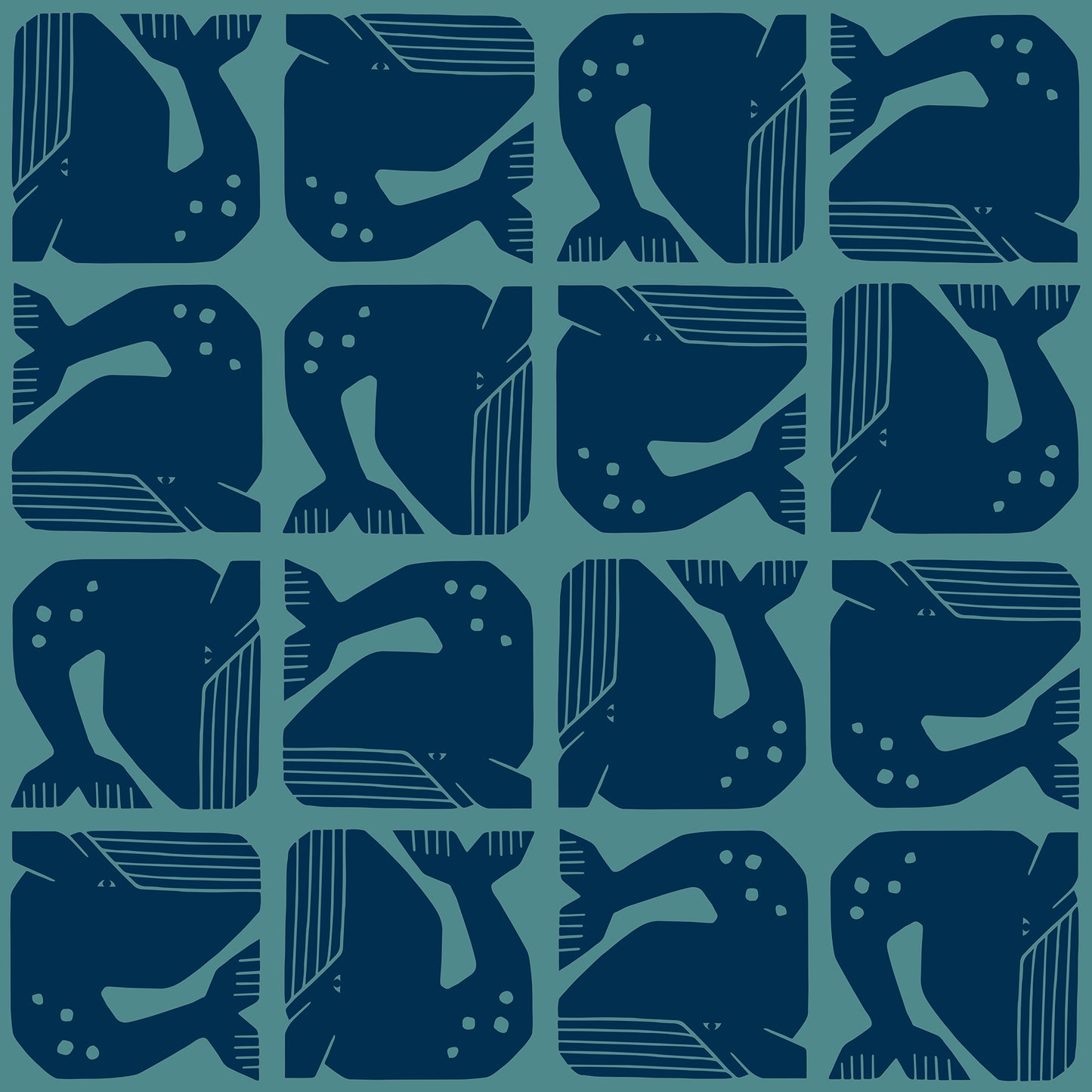 Loes van Oosten RJR Fabrics Cotton and Steel Grumpy Whale LV100-NA1 Navy