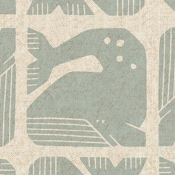 Loes van Oosten RJR Fabrics Cotton and Steel Grumpy Whale LV100-SB6U Sky Blue