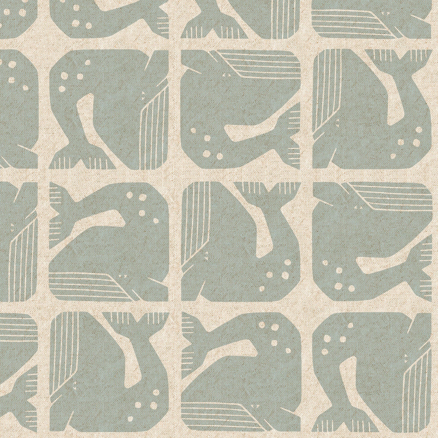 Loes van Oosten RJR Fabrics Cotton and Steel Grumpy Whale LV100-SB6U Sky Blue