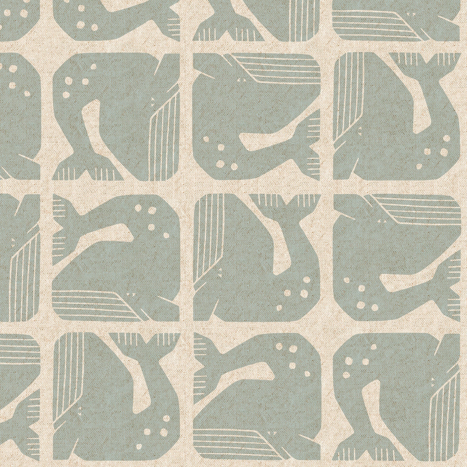 Loes van Oosten RJR Fabrics Cotton and Steel Grumpy Whale LV100-SB6U Sky Blue