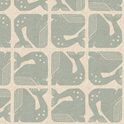 Loes van Oosten RJR Fabrics Cotton and Steel Grumpy Whale LV100-SB6U Sky Blue