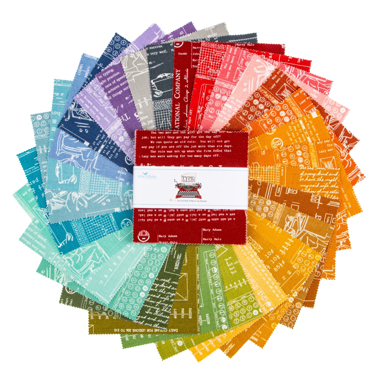 Lori Holt Riley Blake Designs Type/Ography 5" Charm Pack 5-16850A-42