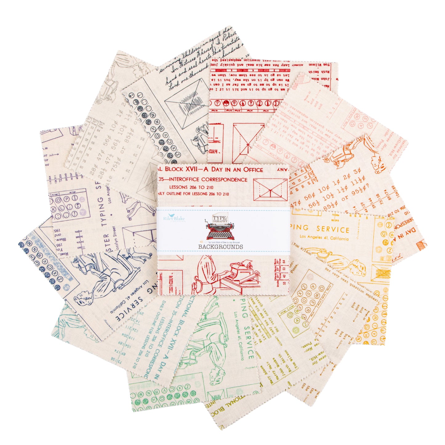 Lori Holt Riley Blake Designs Type/Ography 5" Charm Pack 5-16850B-42