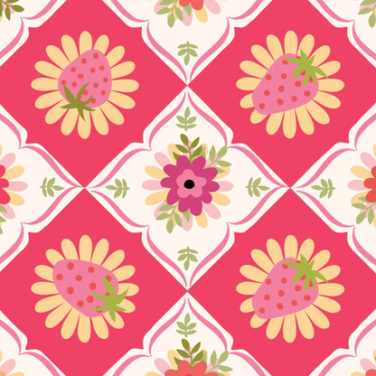 Lori Woods Poppie Cotton Calico Cowgirls Feeling Quilty CW24827 Pink