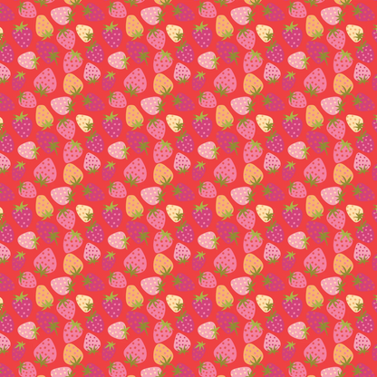 Lori Woods Poppie Cotton Calico Cowgirls Strawberry Pie CW24808 Red