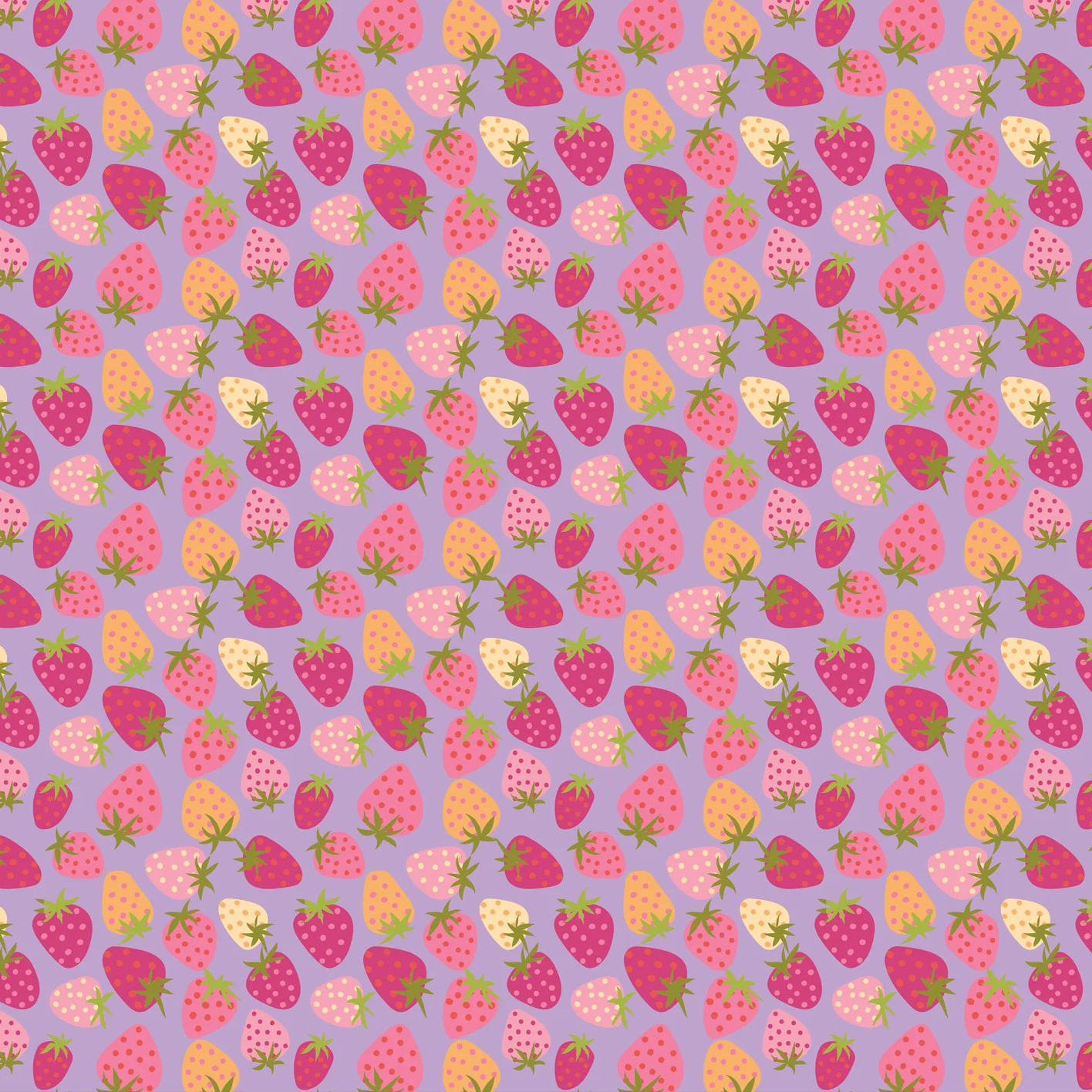 Lori Woods Poppie Cotton Calico Cowgirls Strawberry Pie CW24810 Purple