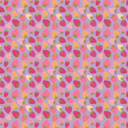 Lori Woods Poppie Cotton Calico Cowgirls Strawberry Pie CW24810 Purple