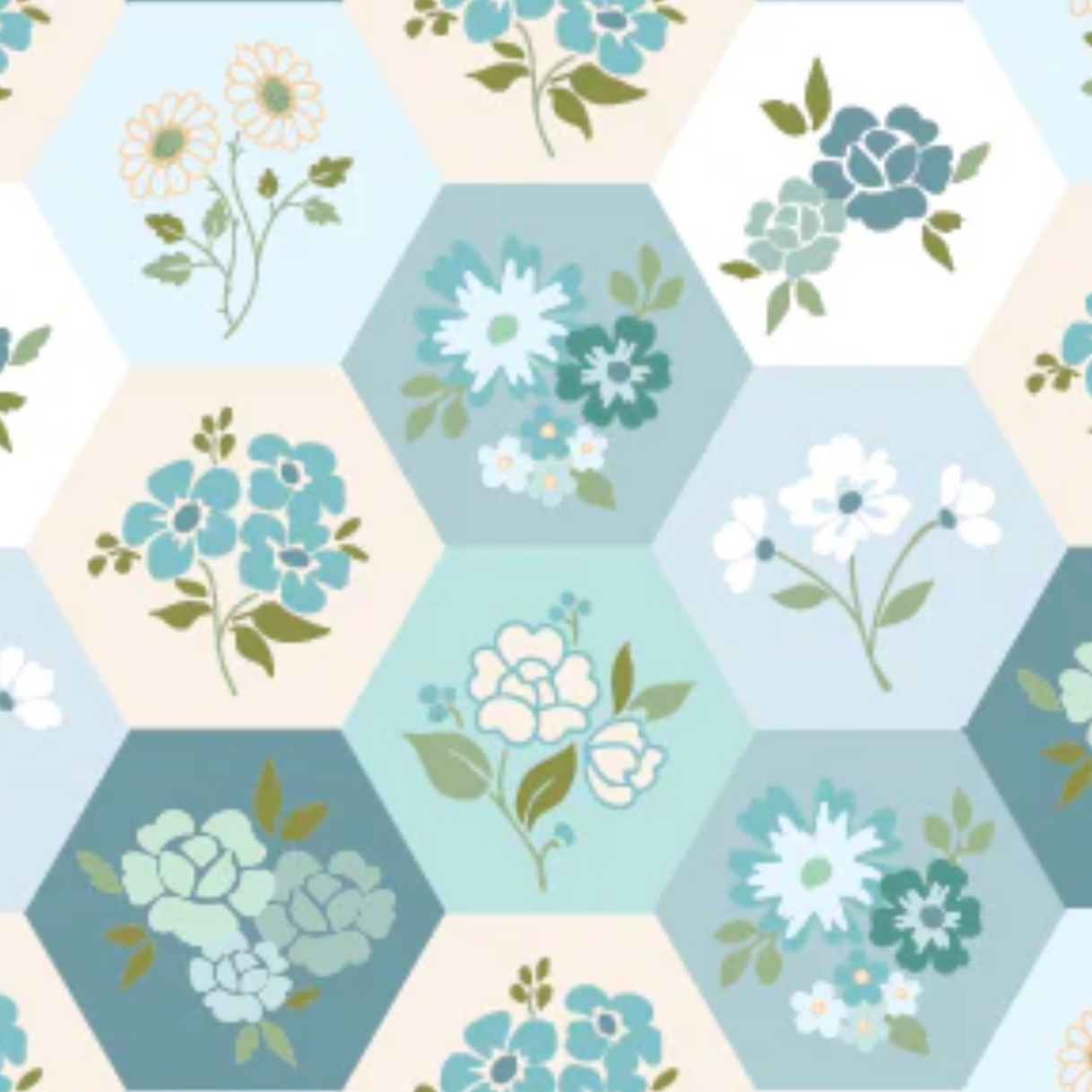 Lori Woods Poppie Cotton Rosy Cheeks Good Day RC25259 Blue