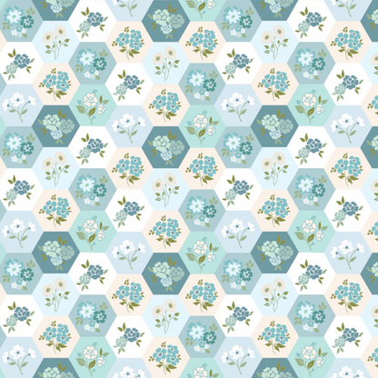 Lori Woods Poppie Cotton Rosy Cheeks Good Day RC25259 Blue