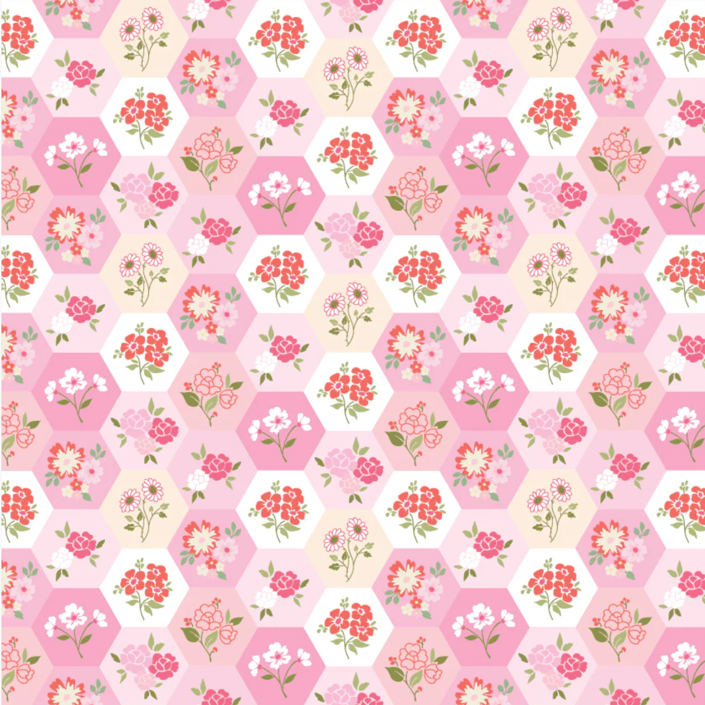 Lori Woods Poppie Cotton Rosy Cheeks Good Day RC25260 Pink