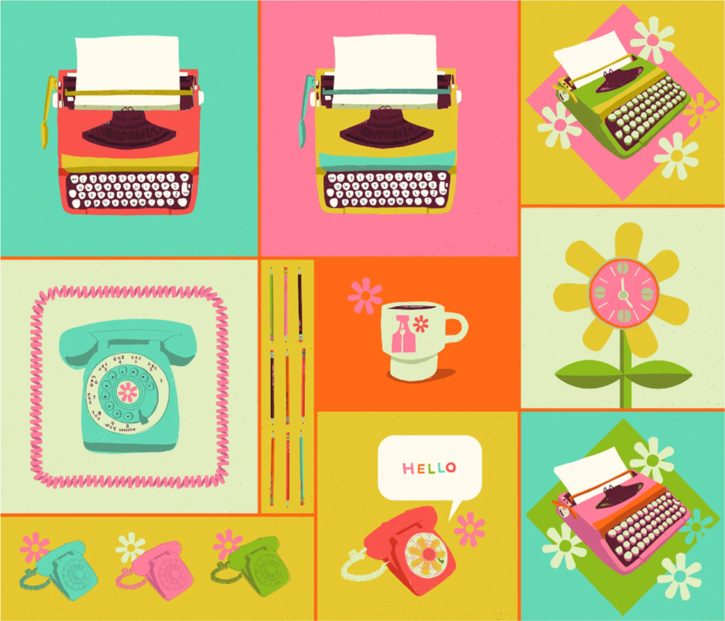 Lysa Flower Paintbrush Studio Fabrics 9 to 5 Panel 12022497