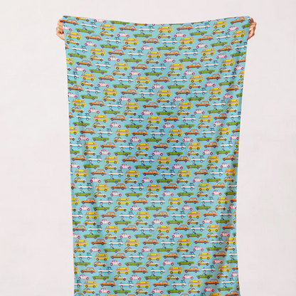 Lysa Flower Paintbrush Studio Fabrics Drivin' Down 9 Traffic Blue 12023561