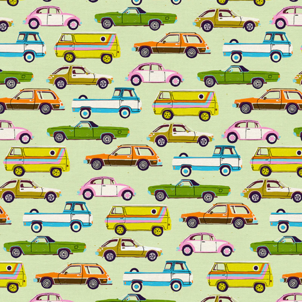Lysa Flower Paintbrush Studio Fabrics Drivin' Down 9 Traffic Light Green 12023562