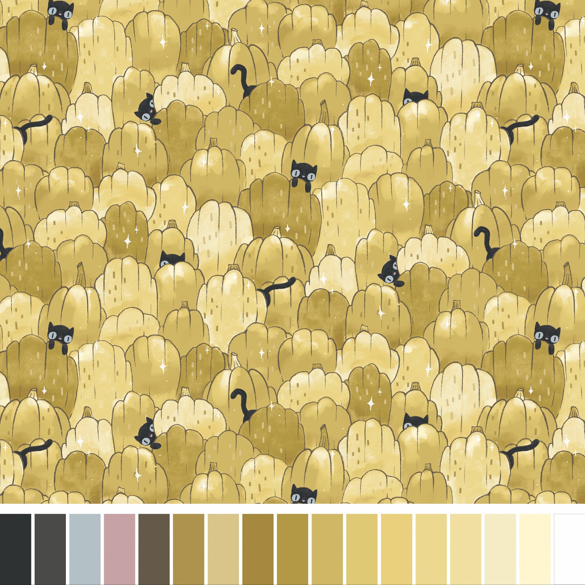 Marin Sutton Benartex Fabrics Spellbound Puss Patch Pumpkin 17131-39