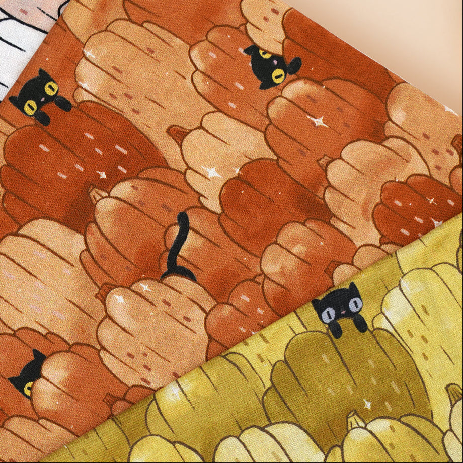 Marin Sutton Benartex Fabrics Spellbound Puss Patch Pumpkin 17131-77