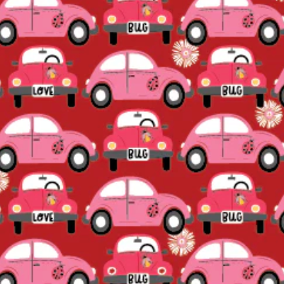 McKenzie Elston Poppie Cotton Hey Love Bug Beep Beep BG25137 Red