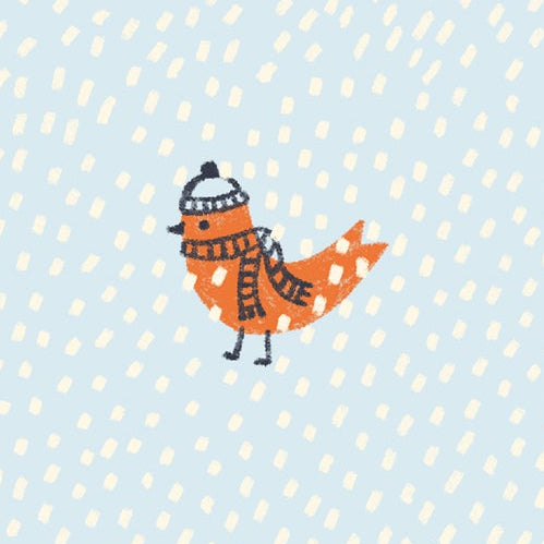 Meenal Patel Cloud9 Organic Fabrics Snow Friends Birdie Flurry Blue 228123