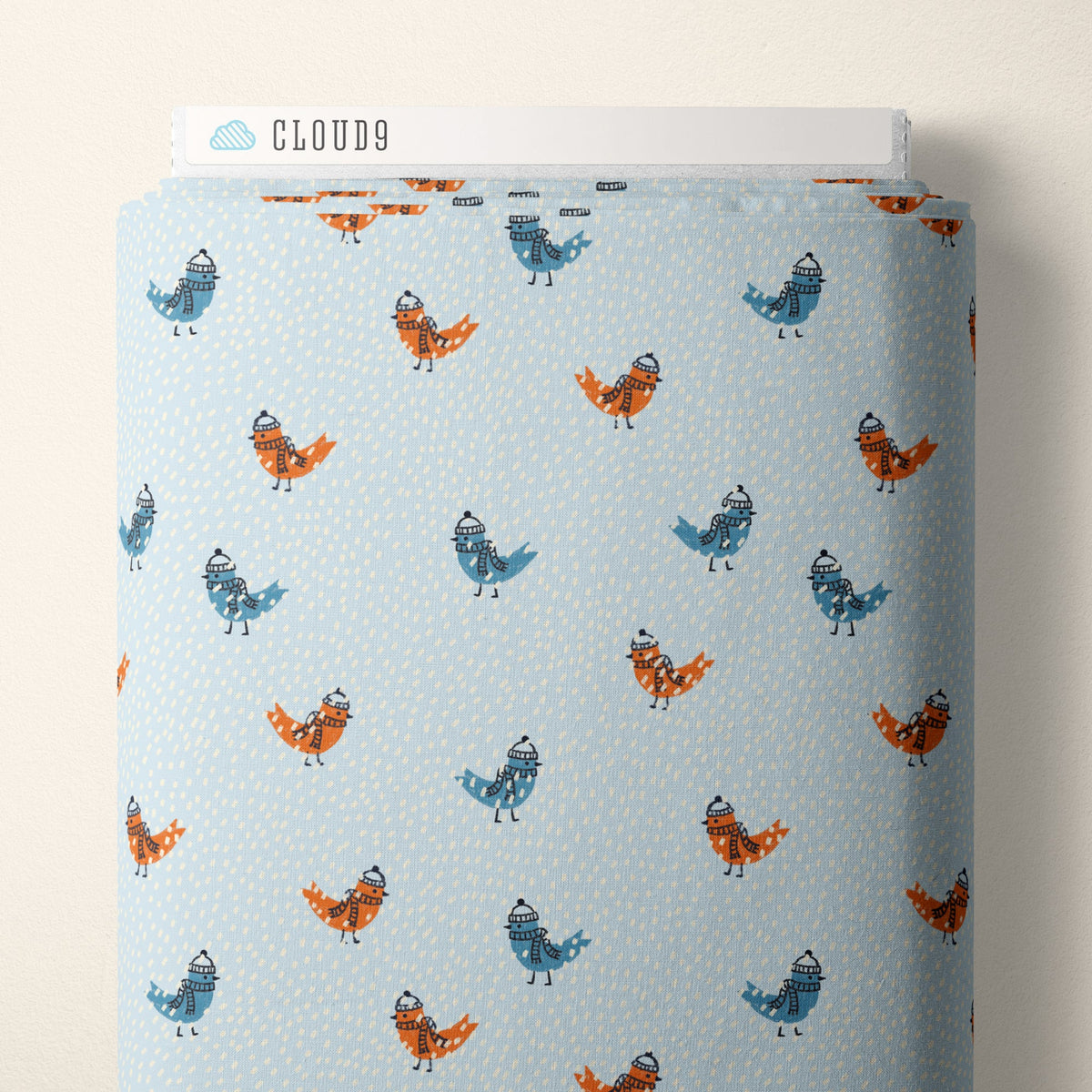 Meenal Patel Cloud9 Organic Fabrics Snow Friends Birdie Flurry Blue 228123