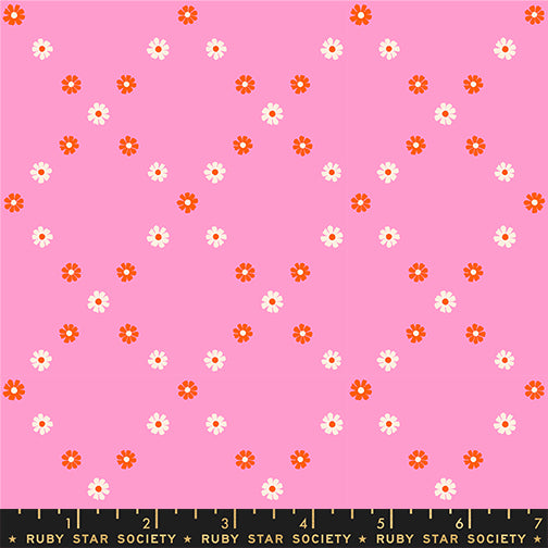 Melody Miller Ruby Star Society Moda Fabrics Best Day Ever Diamond Flowers RS0107 14 Flamingo