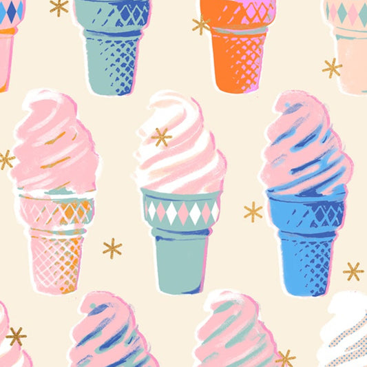 Melody Miller Ruby Star Society Moda Fabrics Best Day Ever Ice Cream RS0105 11M Metallic Natural