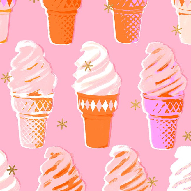 Melody Miller Ruby Star Society Moda Fabrics Best Day Ever Ice Cream RS0105 14M Metallic Posy