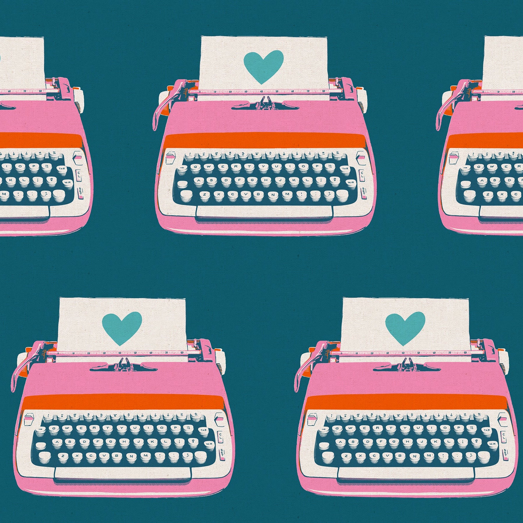 Melody Miller Ruby Star Society Moda Fabrics Best Day Ever Typewriters Canvas RS0108 23L Teal